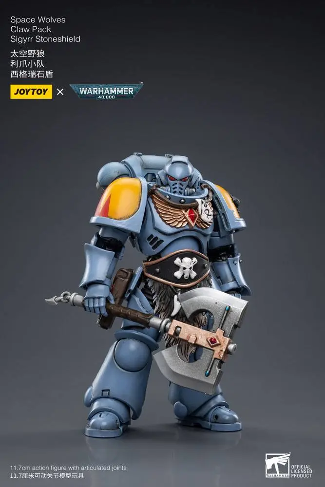 Warhammer 40k Action Figure 1/18 Space Wolves Claw Pack Sigyrr Stoneshield 12 cm termékfotó