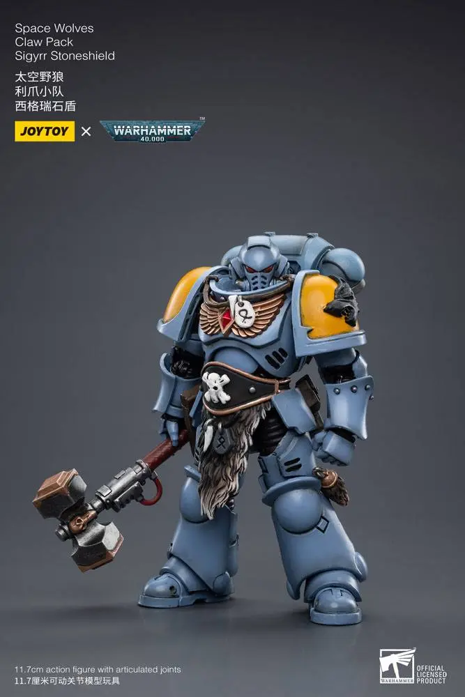 Warhammer 40k Action Figure 1/18 Space Wolves Claw Pack Sigyrr Stoneshield 12 cm termékfotó