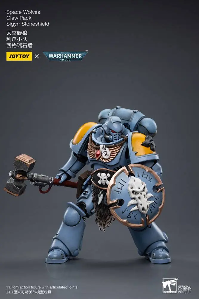 Warhammer 40k Action Figure 1/18 Space Wolves Claw Pack Sigyrr Stoneshield 12 cm termékfotó