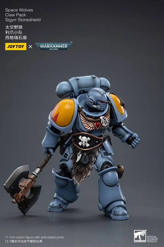 Warhammer 40k Action Figure 1/18 Space Wolves Claw Pack Sigyrr Stoneshield 12 cm termékfotó