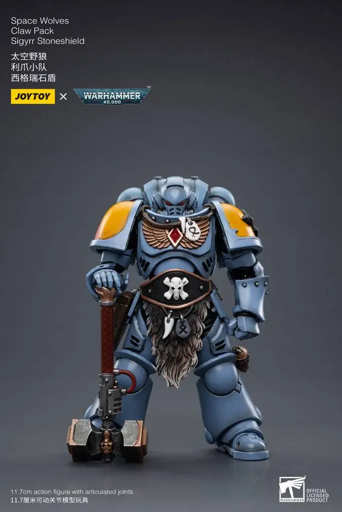 Warhammer 40k Action Figure 1/18 Space Wolves Claw Pack Sigyrr Stoneshield 12 cm termékfotó