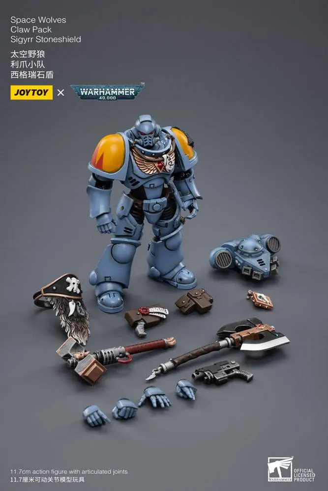 Warhammer 40k Action Figure 1/18 Space Wolves Claw Pack Sigyrr Stoneshield 12 cm termékfotó