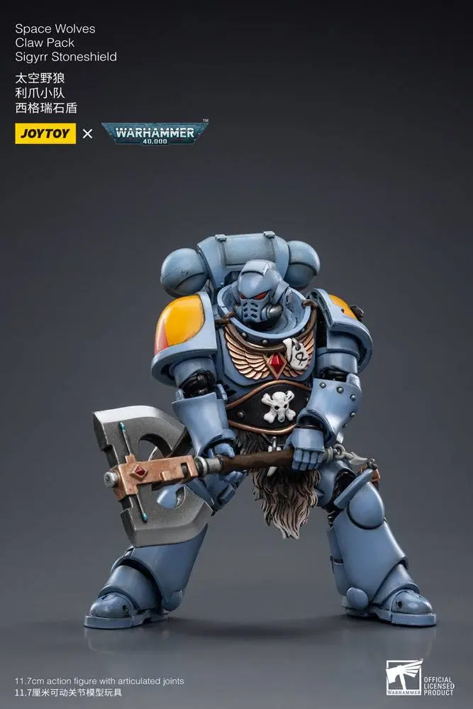 Warhammer 40k Action Figure 1/18 Space Wolves Claw Pack Sigyrr Stoneshield 12 cm termékfotó