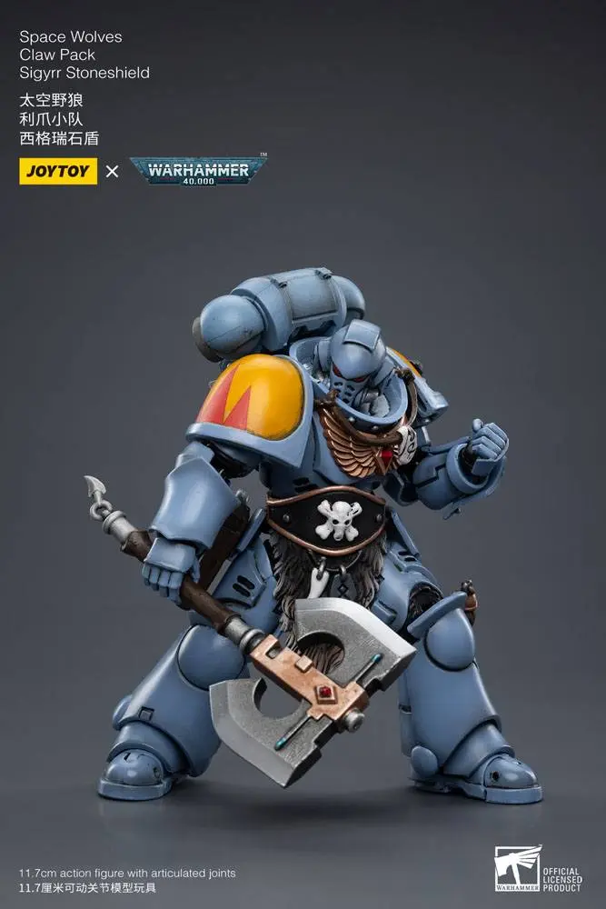 Warhammer 40k Action Figure 1/18 Space Wolves Claw Pack Sigyrr Stoneshield 12 cm termékfotó