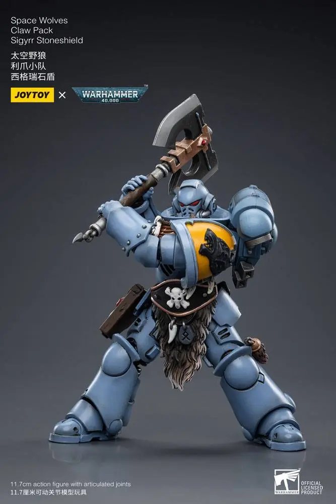 Warhammer 40k Action Figure 1/18 Space Wolves Claw Pack Sigyrr Stoneshield 12 cm termékfotó