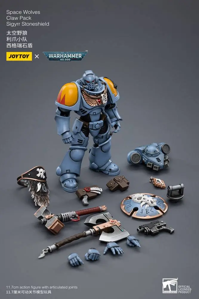 Warhammer 40k Action Figure 1/18 Space Wolves Claw Pack Sigyrr Stoneshield 12 cm termékfotó