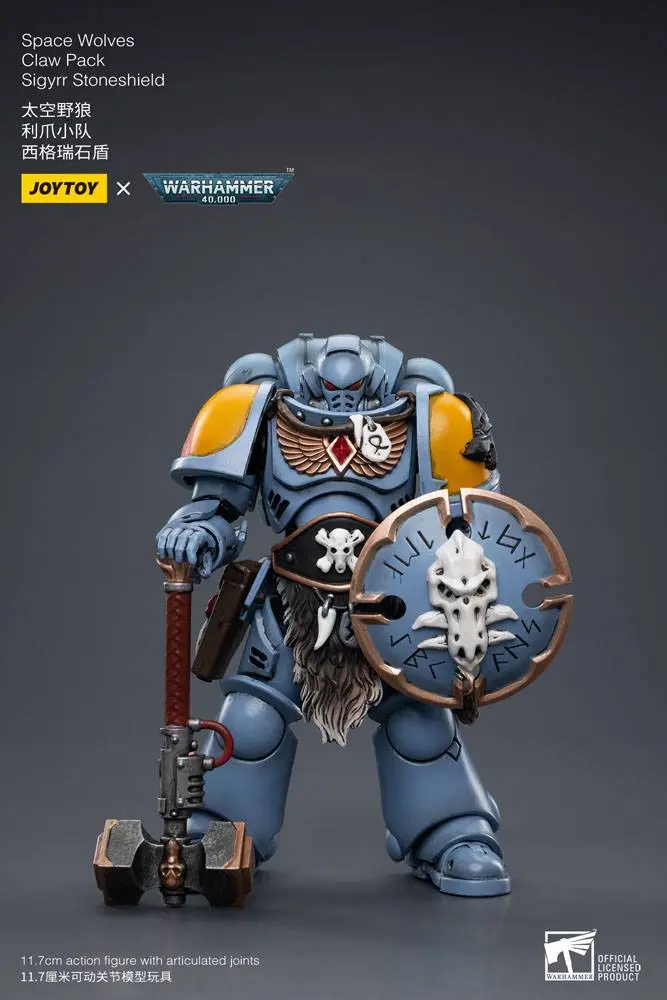 Warhammer 40k Action Figure 1/18 Space Wolves Claw Pack Sigyrr Stoneshield 12 cm termékfotó