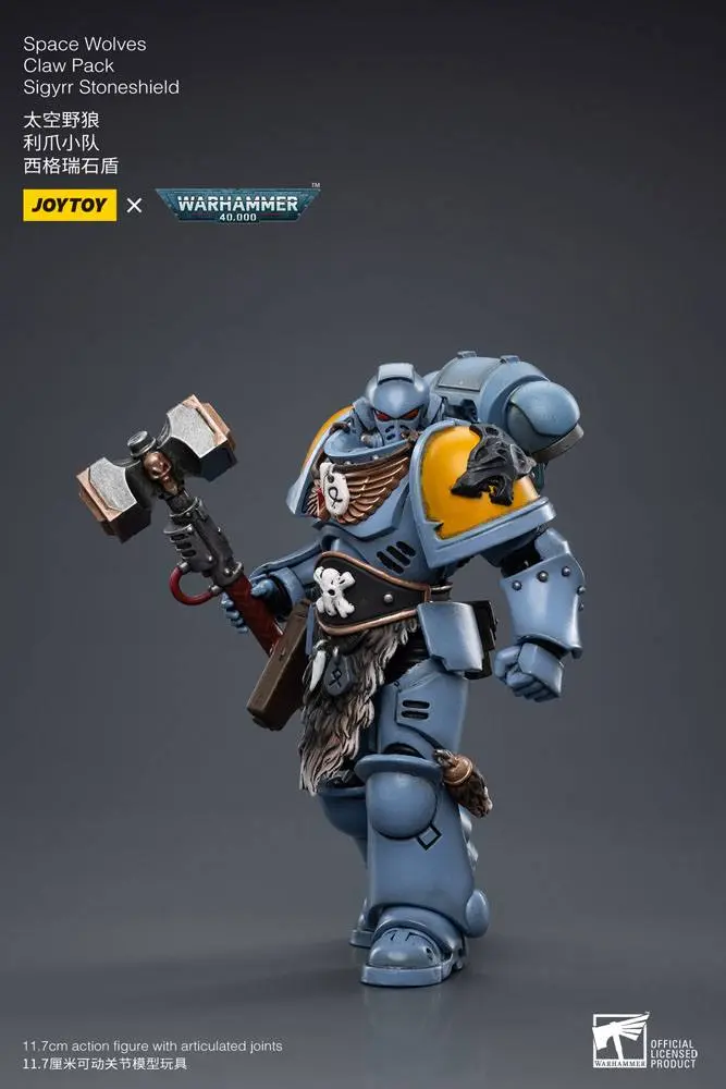 Warhammer 40k Action Figure 1/18 Space Wolves Claw Pack Sigyrr Stoneshield 12 cm termékfotó