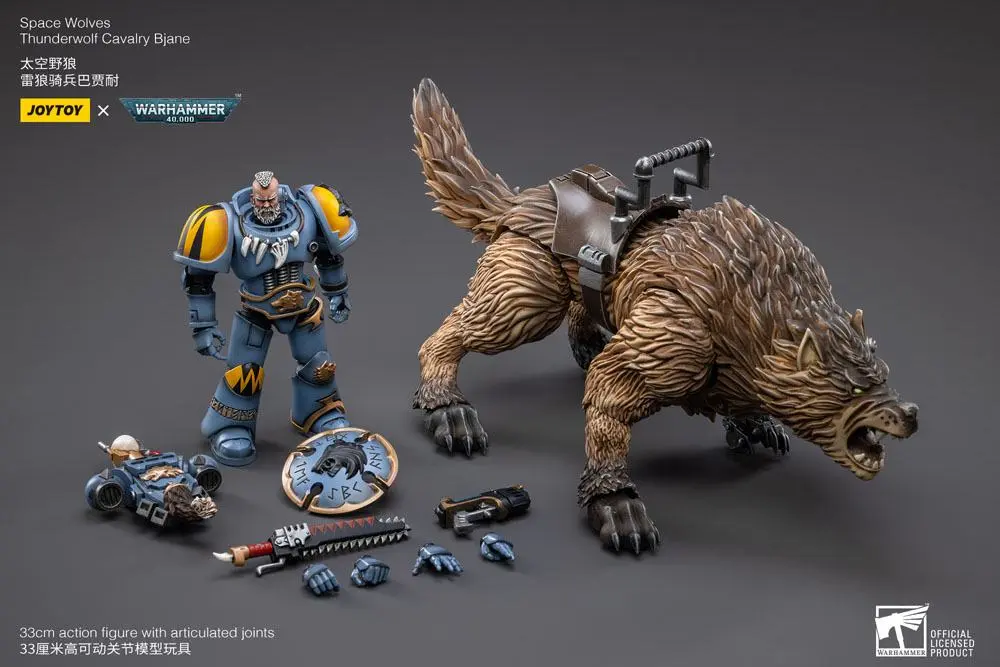 Warhammer 40k Action Figure 1/18 Space Wolves Thunderwolf Cavalry Bjane product photo
