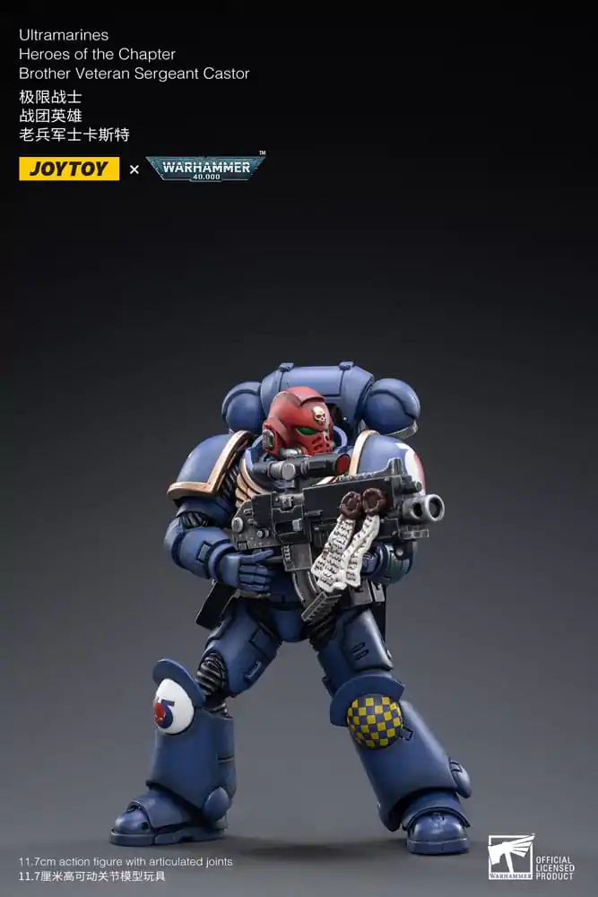 Warhammer 40k Action Figure 1/18 Ultramarines Heroes of the Chapter Brother Veteran Sergeant Castor 12 cm product photo