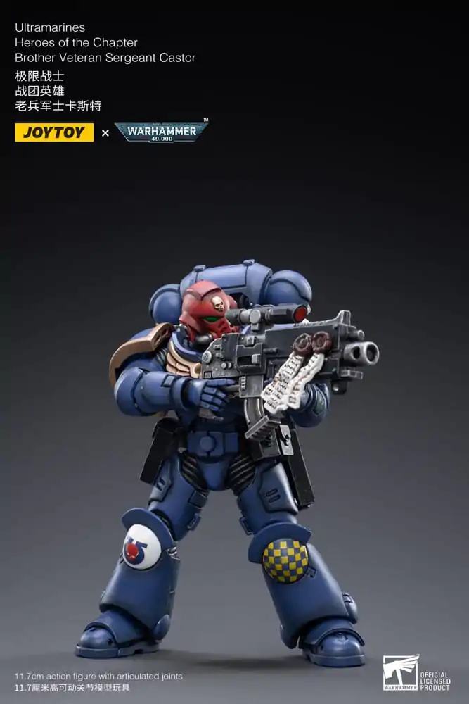 Warhammer 40k Action Figure 1/18 Ultramarines Heroes of the Chapter Brother Veteran Sergeant Castor 12 cm product photo