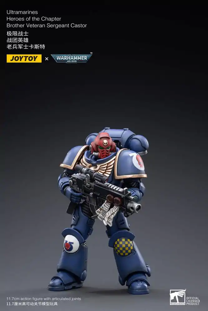 Warhammer 40k Action Figure 1/18 Ultramarines Heroes of the Chapter Brother Veteran Sergeant Castor 12 cm product photo