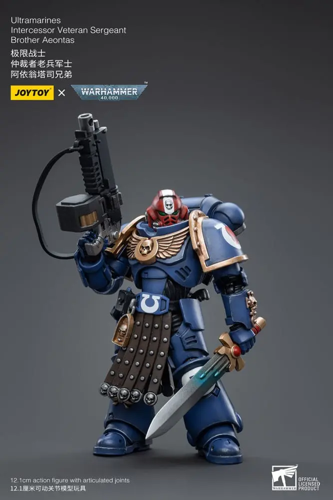 Warhammer 40k Action Figure 1/18 Ultramarines Intercessor Veteran Sergeant Brother Aeontas 12 cm product photo