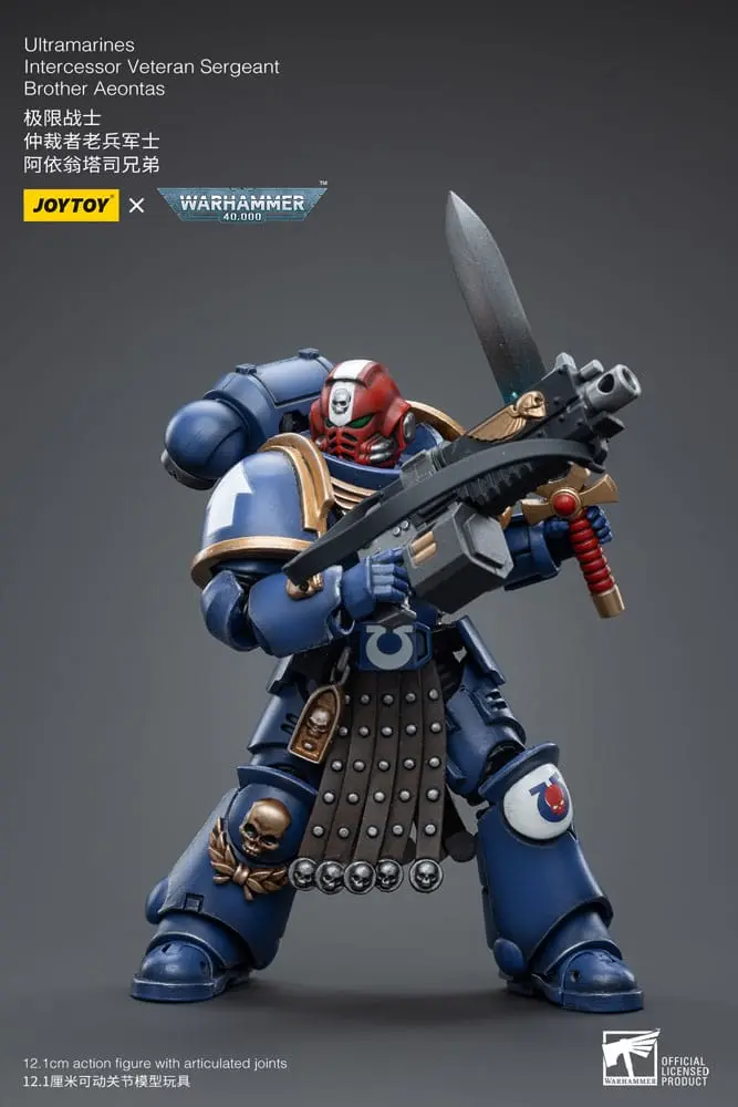 Warhammer 40k Action Figure 1/18 Ultramarines Intercessor Veteran Sergeant Brother Aeontas 12 cm product photo