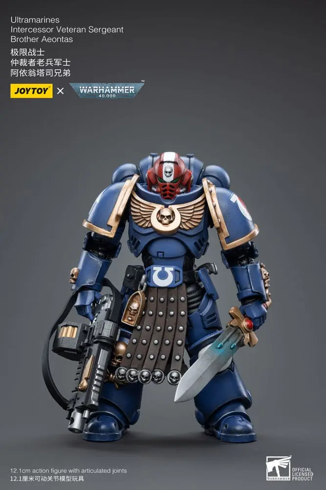 Warhammer 40k Action Figure 1/18 Ultramarines Intercessor Veteran Sergeant Brother Aeontas 12 cm product photo