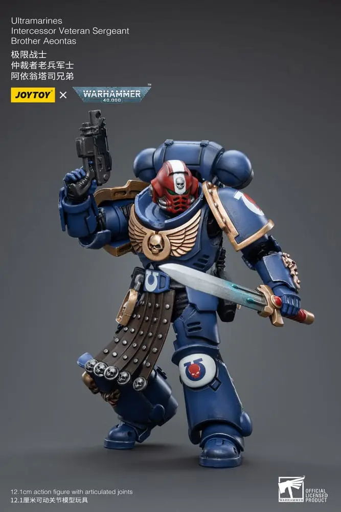 Warhammer 40k Action Figure 1/18 Ultramarines Intercessor Veteran Sergeant Brother Aeontas 12 cm product photo