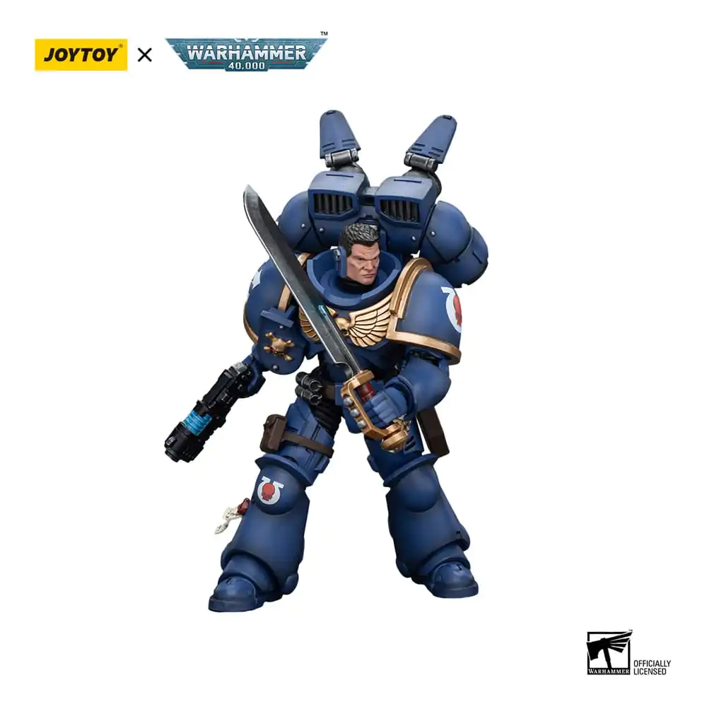 Warhammer 40k Action Figure 1/18 Ultramarines Jump Pack Intercessors Sergeant With Plasma Pistol And Power Sword 12 cm termékfotó