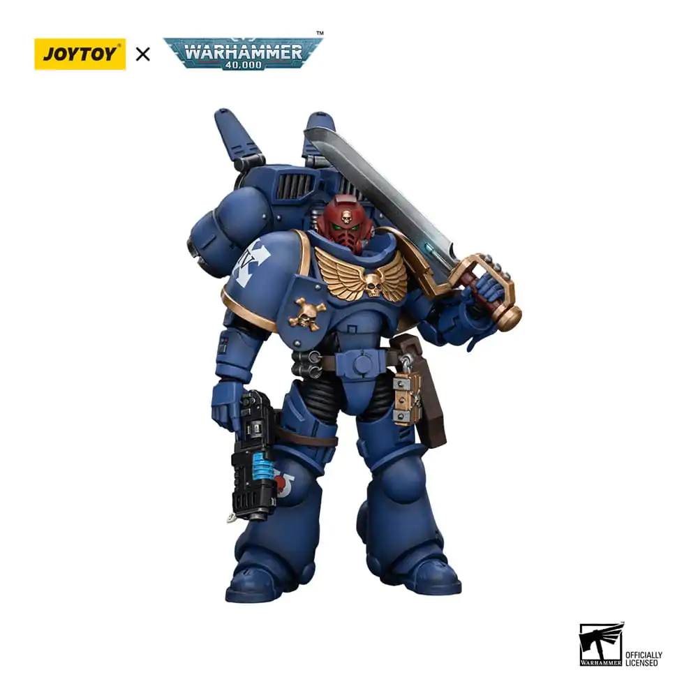 Warhammer 40k Action Figure 1/18 Ultramarines Jump Pack Intercessors Sergeant With Plasma Pistol And Power Sword 12 cm termékfotó