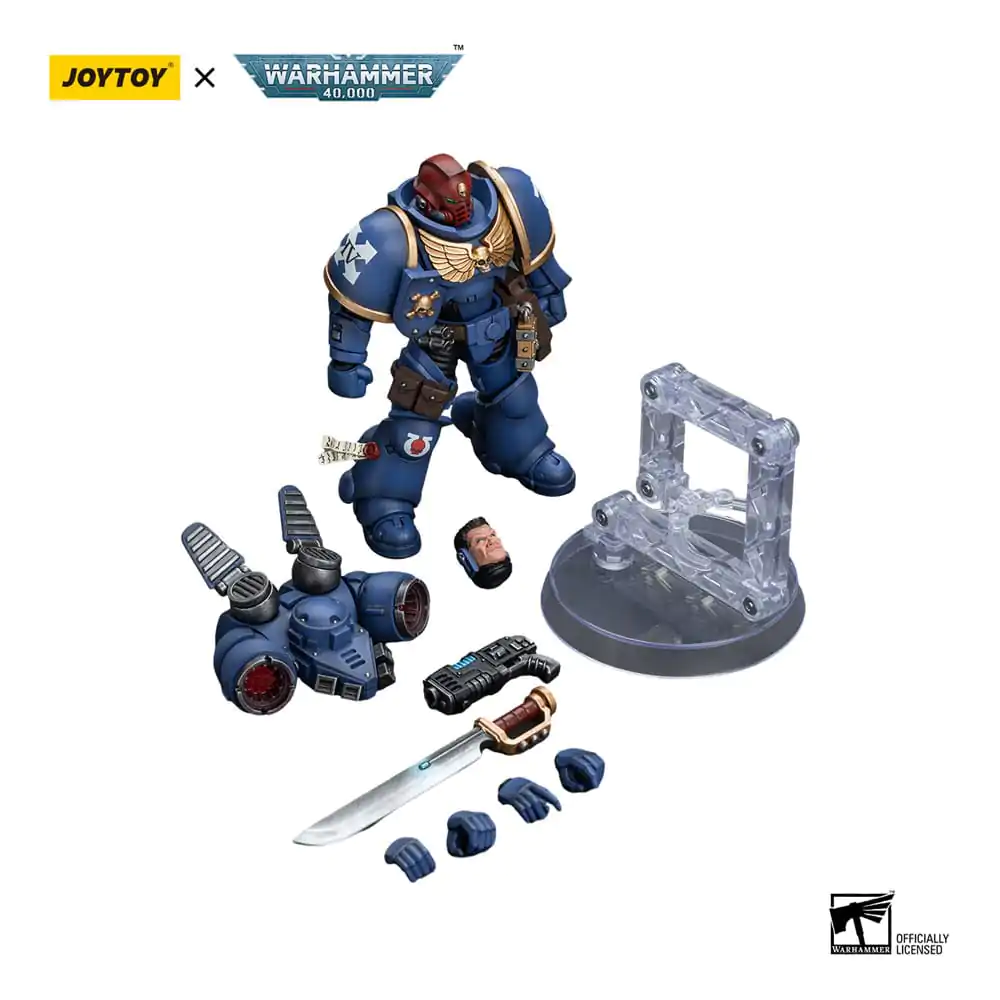 Warhammer 40k Action Figure 1/18 Ultramarines Jump Pack Intercessors Sergeant With Plasma Pistol And Power Sword 12 cm termékfotó