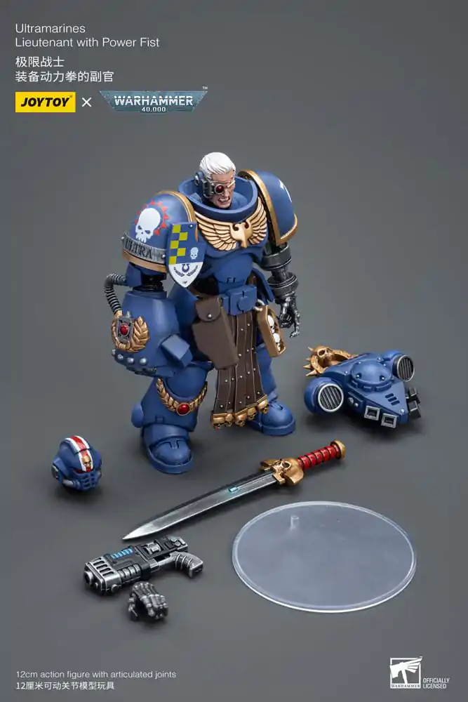 Warhammer 40k Action Figure 1/18 Ultramarines Lieutenant with Power Fist 12 cm product photo