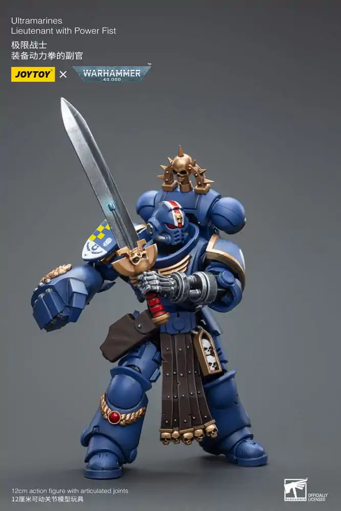 Warhammer 40k Action Figure 1/18 Ultramarines Lieutenant with Power Fist 12 cm product photo