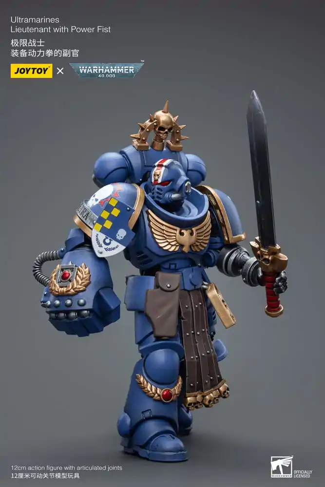 Warhammer 40k Action Figure 1/18 Ultramarines Lieutenant with Power Fist 12 cm product photo