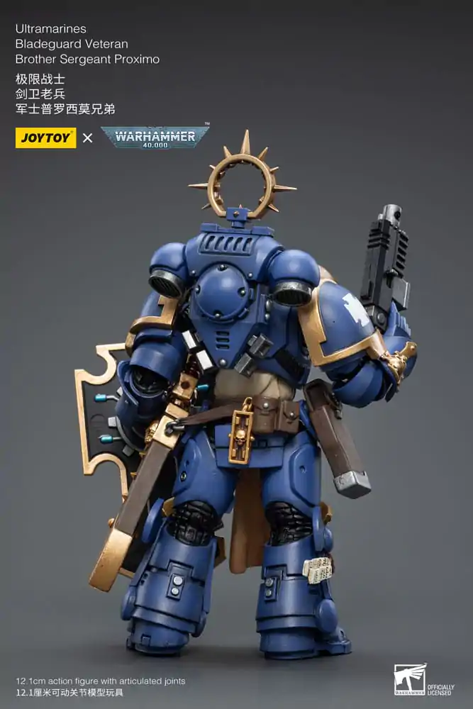 Warhammer 40k Action Figure 1/18 Ultramarines Bladeguard Veteran Brother Sergeant Proximo 12 cm product photo