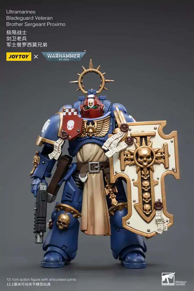 Warhammer 40k Action Figure 1/18 Ultramarines Bladeguard Veteran Brother Sergeant Proximo 12 cm product photo
