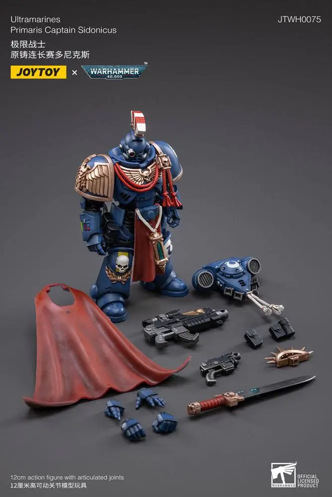 Warhammer 40k Action Figure 1/18 Ultramarines Primaris Captain Sidonicus 12 cm product photo