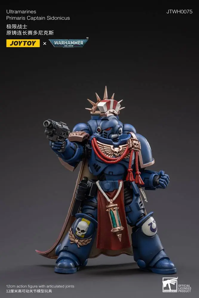 Warhammer 40k Action Figure 1/18 Ultramarines Primaris Captain Sidonicus 12 cm product photo