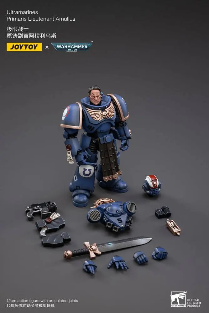 Warhammer 40k Action Figure 1/18 Ultramarines Primaris Lieutenant Amulius 12 cm product photo