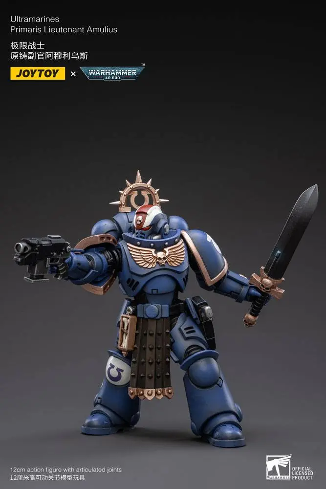 Warhammer 40k Action Figure 1/18 Ultramarines Primaris Lieutenant Amulius 12 cm product photo