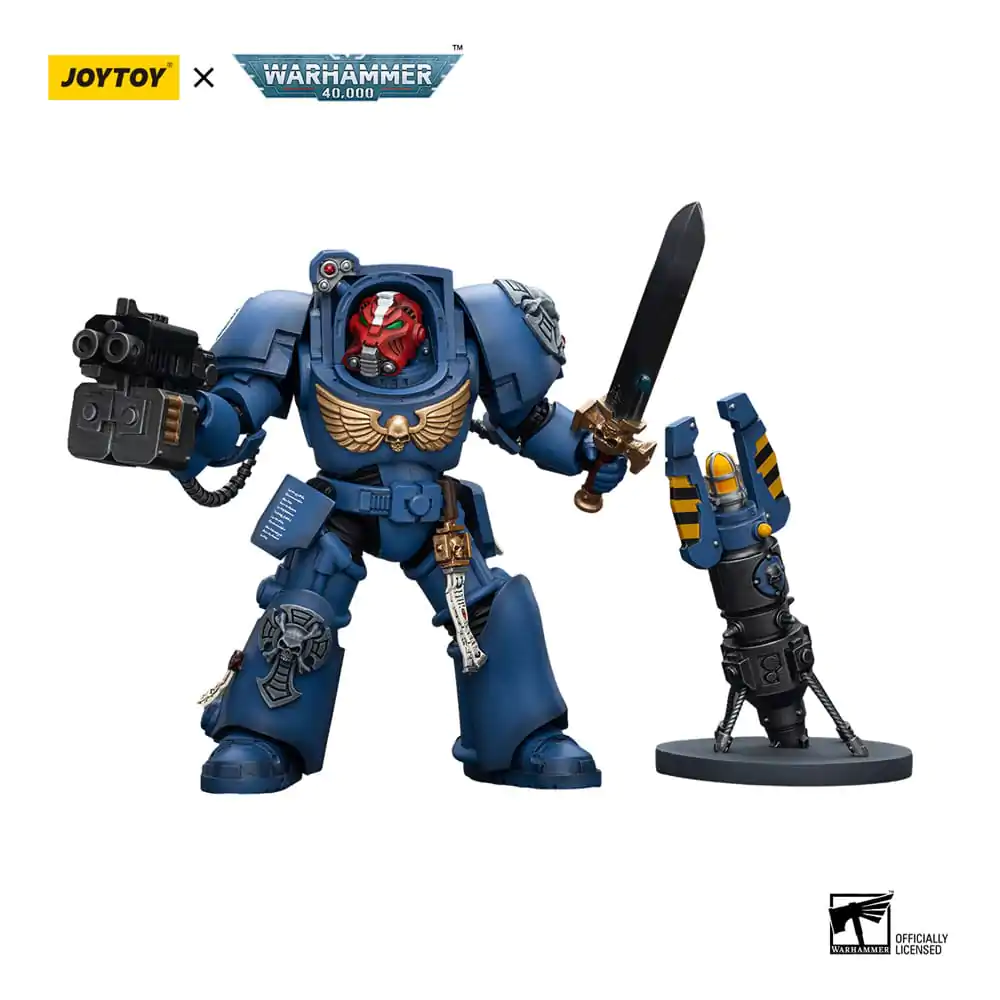 Warhammer 40k Action Figure 1/18 Ultramarines Terminator Squad Sergeant with Power Sword and Teleport Homer 12 cm termékfotó