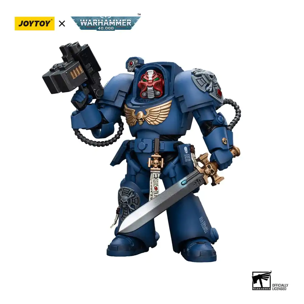 Warhammer 40k Action Figure 1/18 Ultramarines Terminator Squad Sergeant with Power Sword and Teleport Homer 12 cm termékfotó