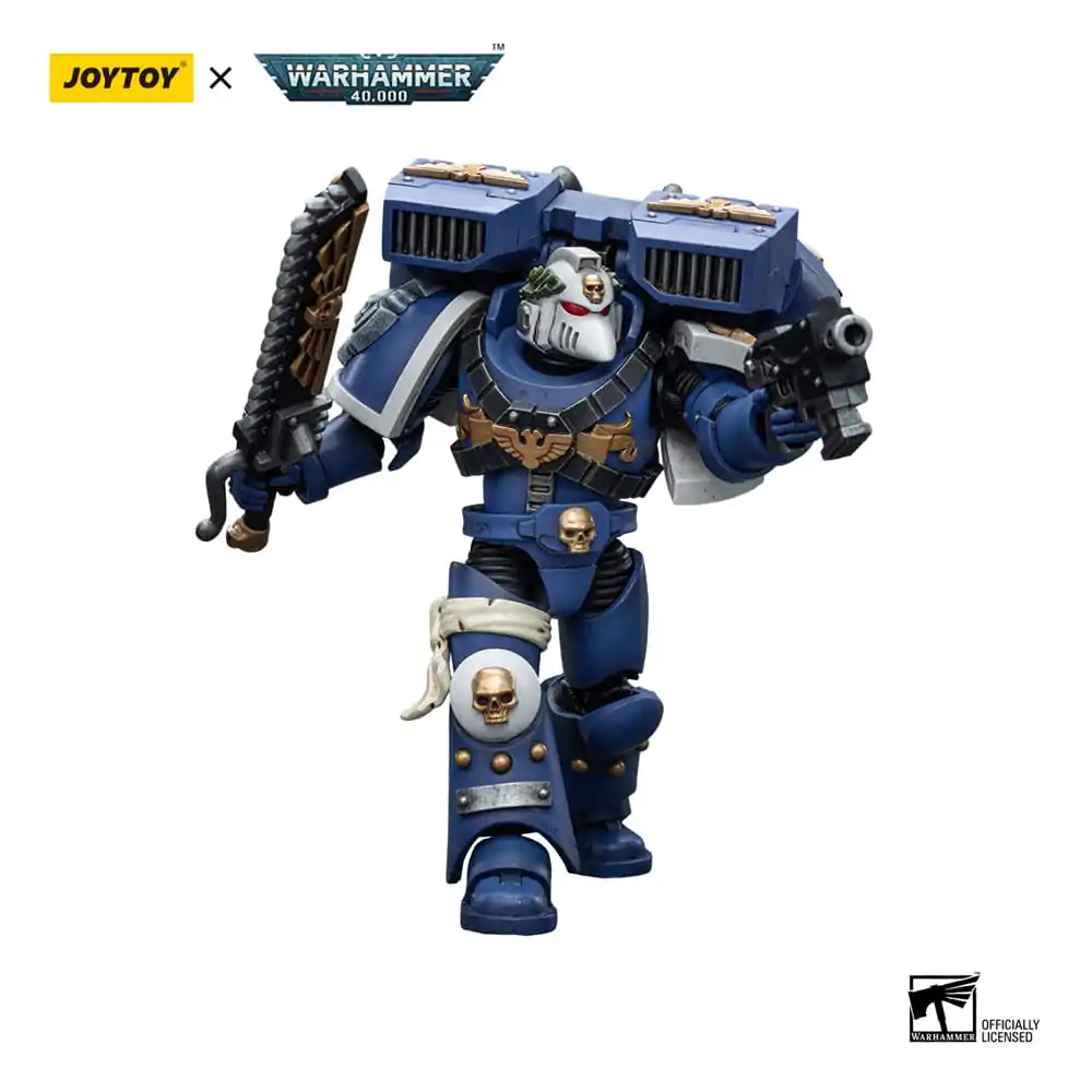 Warhammer 40k Action Figure 1/18 Ultramarines Vanguard Veteran with Chainsword and Bolt Pistol 12 cm product photo