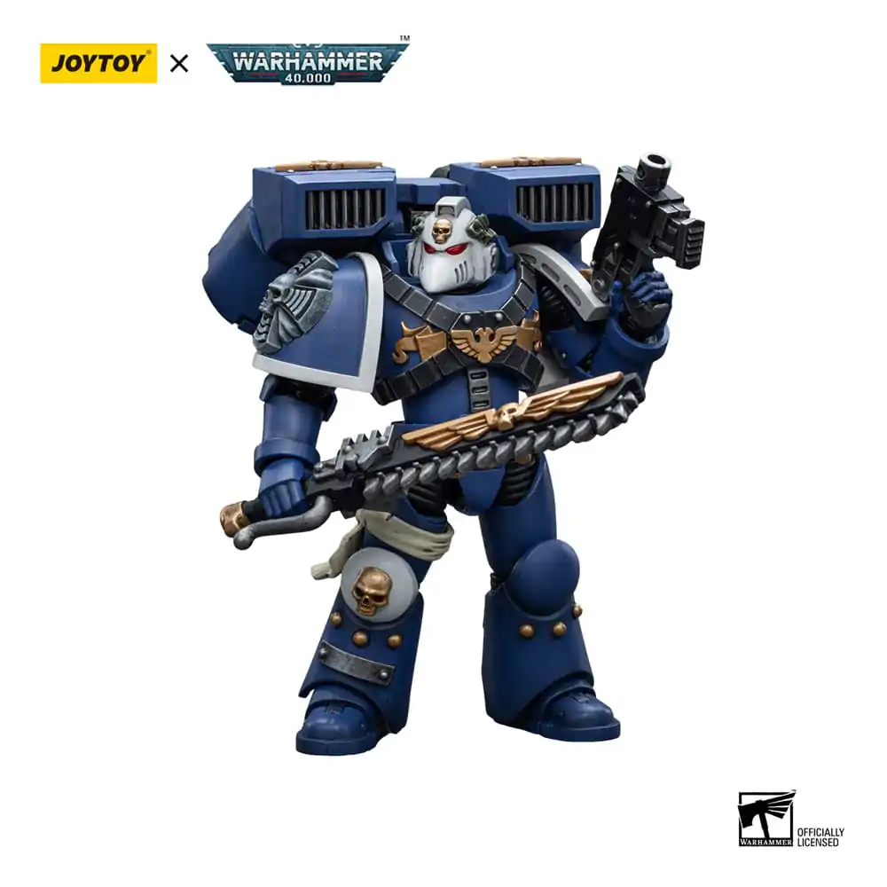 Warhammer 40k Action Figure 1/18 Ultramarines Vanguard Veteran with Chainsword and Bolt Pistol 12 cm product photo