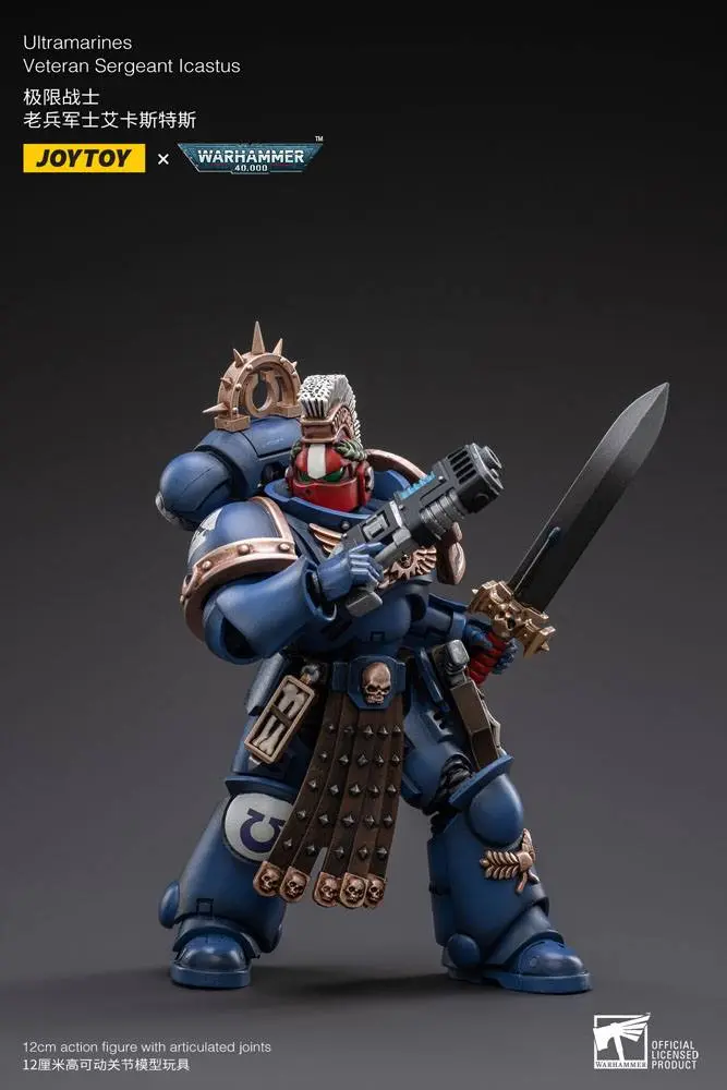 Warhammer 40k Action Figure 1/18 Ultramarines Veteran Sergeant Icastus 12 cm product photo