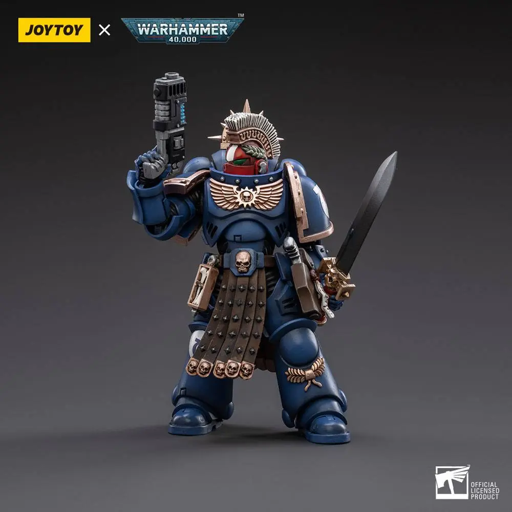 Warhammer 40k Action Figure 1/18 Ultramarines Veteran Sergeant Icastus 12 cm product photo