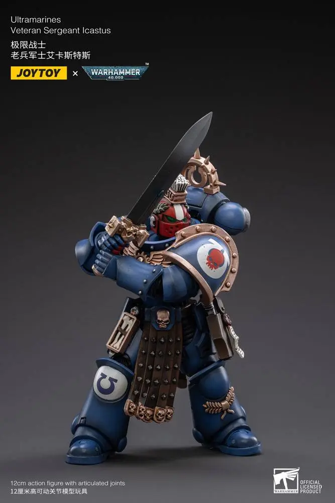 Warhammer 40k Action Figure 1/18 Ultramarines Veteran Sergeant Icastus 12 cm product photo