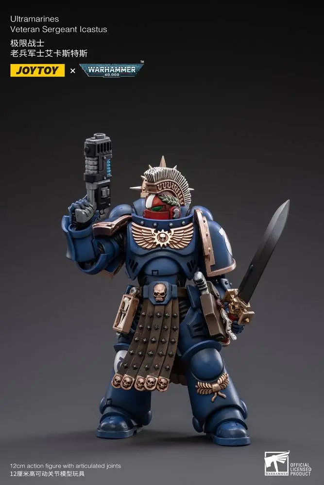Warhammer 40k Action Figure 1/18 Ultramarines Veteran Sergeant Icastus 12 cm product photo