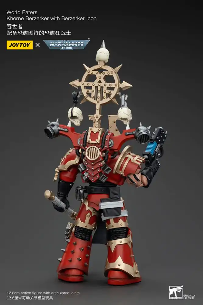 Warhammer 40k Action Figure 1/18 World Eaters Khorne Berzerker with Berzerker lcon 13 cm termékfotó