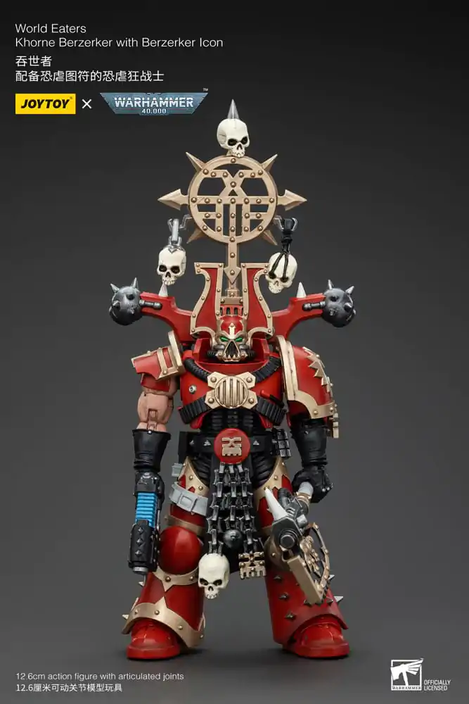 Warhammer 40k Action Figure 1/18 World Eaters Khorne Berzerker with Berzerker lcon 13 cm termékfotó