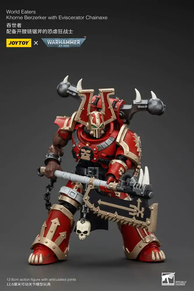 Warhammer 40k Action Figure 1/18 World Eaters Khorne Berzerker with Eviscerator Chainaxe 13 cm termékfotó