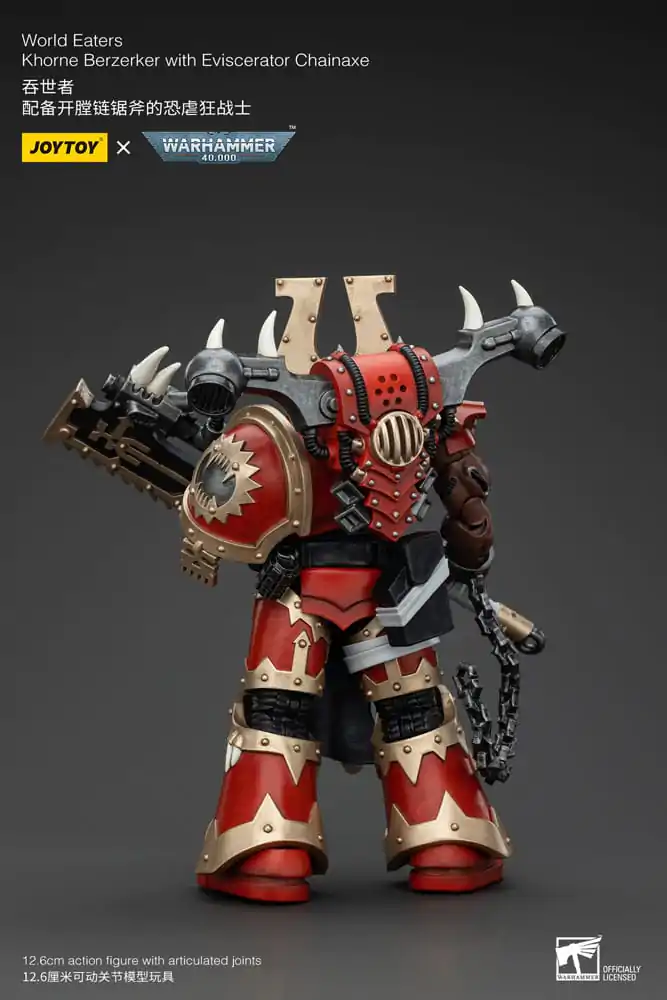 Warhammer 40k Action Figure 1/18 World Eaters Khorne Berzerker with Eviscerator Chainaxe 13 cm termékfotó