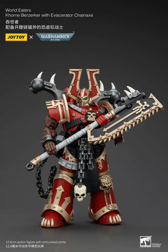 Warhammer 40k Action Figure 1/18 World Eaters Khorne Berzerker with Eviscerator Chainaxe 13 cm termékfotó