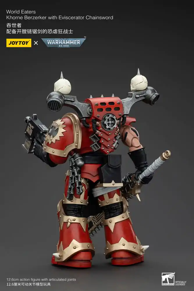 Warhammer 40k Action Figure 1/18 World Eaters Khorne Berzerker with Eviscerator Chainsword 13 cm termékfotó