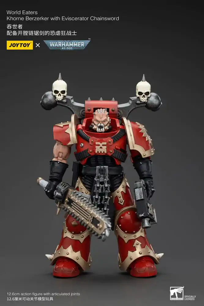 Warhammer 40k Action Figure 1/18 World Eaters Khorne Berzerker with Eviscerator Chainsword 13 cm termékfotó