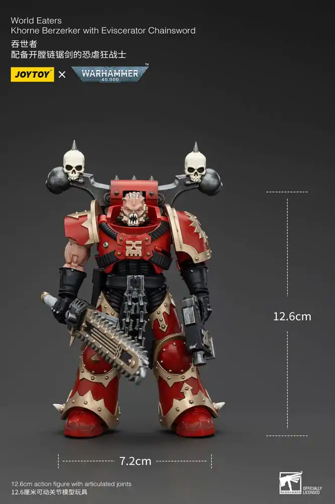 Warhammer 40k Action Figure 1/18 World Eaters Khorne Berzerker with Eviscerator Chainsword 13 cm termékfotó