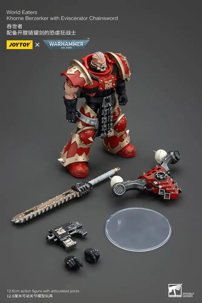 Warhammer 40k Action Figure 1/18 World Eaters Khorne Berzerker with Eviscerator Chainsword 13 cm termékfotó