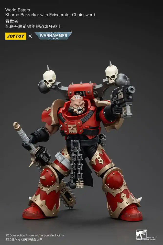 Warhammer 40k Action Figure 1/18 World Eaters Khorne Berzerker with Eviscerator Chainsword 13 cm termékfotó